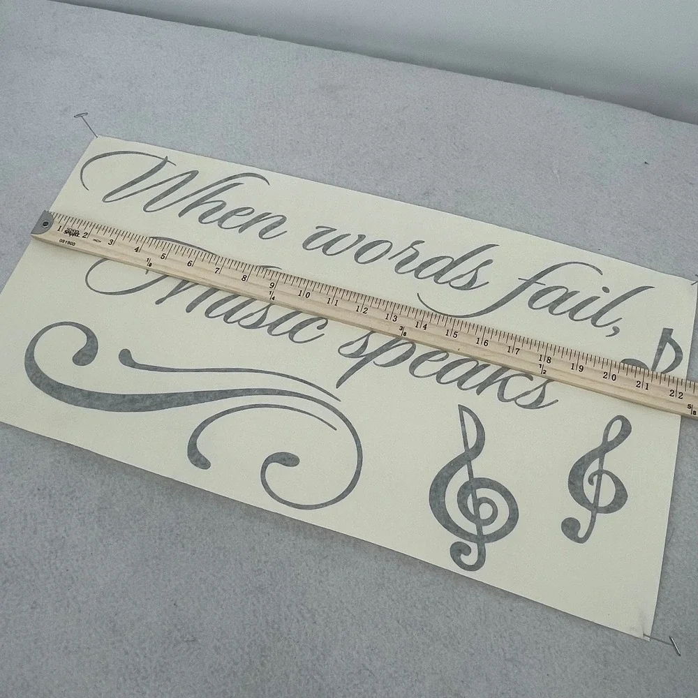 Music Quote Wall Decal When Words Fail Music Speaks Grey Vinyl Sign 22x10